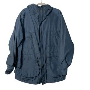 Vintage Men’s Woolrich Blue Anorak Hooded Zip Jacket Sz L